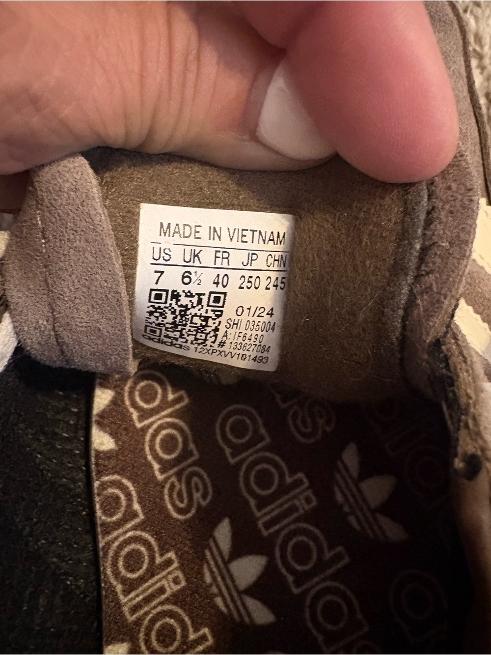 adidas Suede Low-Top Sneakers in Brown and White - Picture 5 of 5